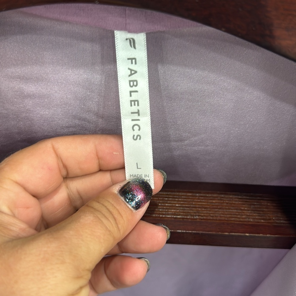Fabletics Lilac Donna Velour Hoodie.  Sz L - Picture 9 of 13